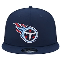 Casquette Snapback 9FIFTY Main Trucker New Era pour hommes des Tennessee Titans bleu marine