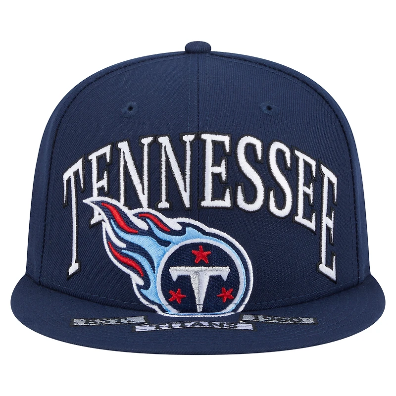 Casquette ajustée surdimensionnée 59FIFTY bleu marine des Titans du Tennessee pour homme de New Era