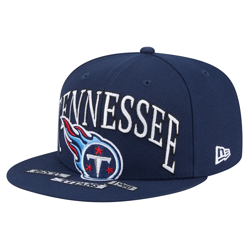 Casquette ajustée surdimensionnée 59FIFTY bleu marine des Titans du Tennessee pour homme de New Era