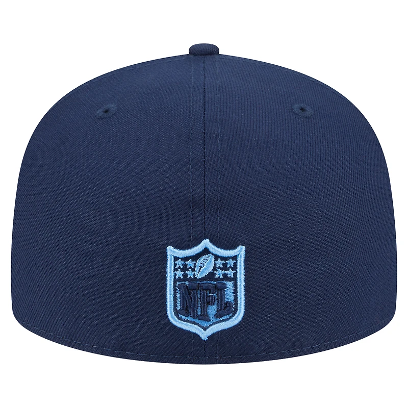 Casquette ajustée surdimensionnée 59FIFTY bleu marine des Titans du Tennessee pour homme de New Era