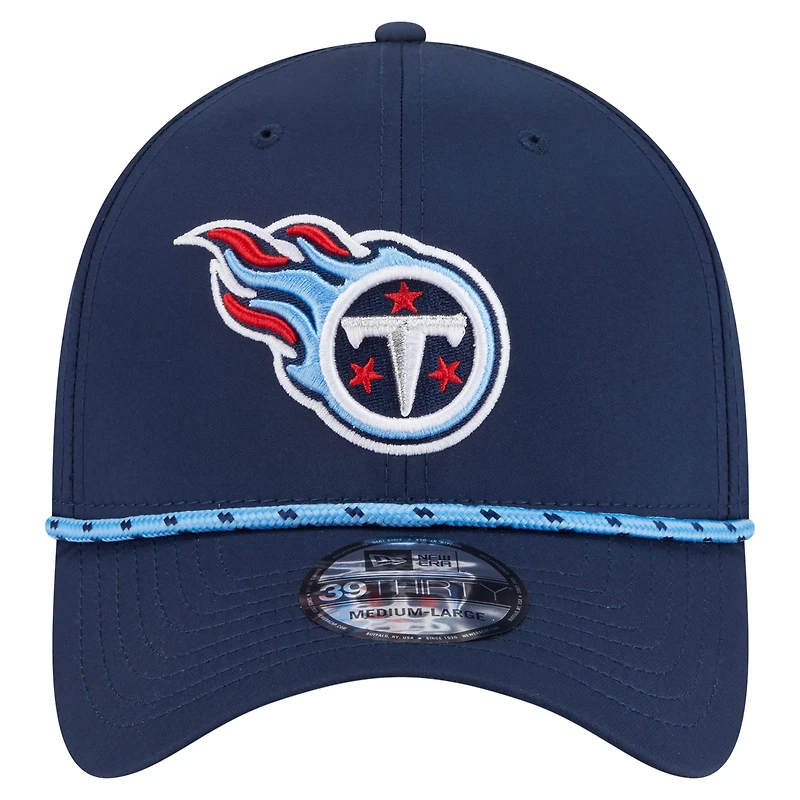 Men's New Era Navy Tennessee Titans Perforated 39THIRTY Flex Hat