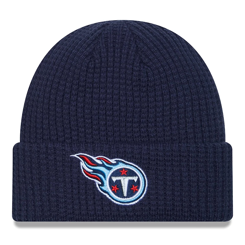 Bonnet en tricot à revers Prime New Era pour hommes, bleu marine, Tennessee Titans Prime