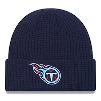 Bonnet en tricot à revers Prime New Era pour hommes, bleu marine, Tennessee Titans Prime