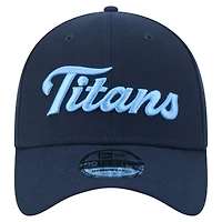 Men's New Era  Navy Tennessee Titans Script 39THIRTY Flex Hat