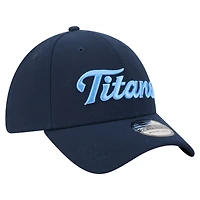 Men's New Era  Navy Tennessee Titans Script 39THIRTY Flex Hat
