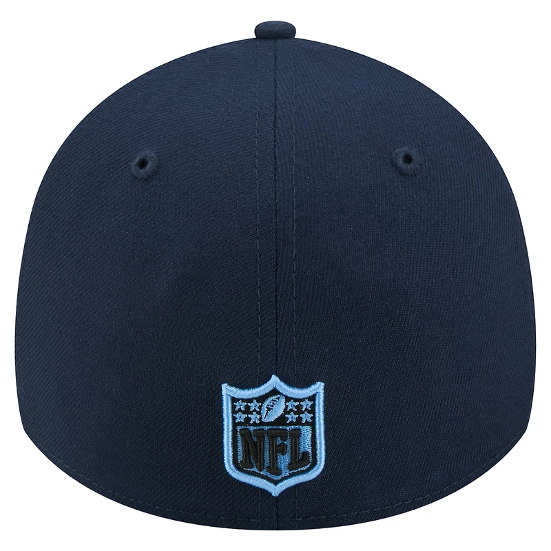Men's New Era Navy Tennessee Titans Script 39THIRTY Flex Hat