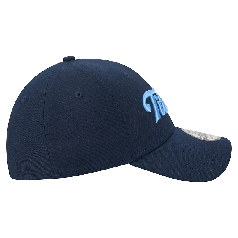 Men's New Era Navy Tennessee Titans Script 39THIRTY Flex Hat
