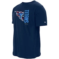 T-shirt pour homme New Era bleu marine Tennessee Titans Split Logo 2-Hit