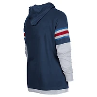 T-shirt à capuche manches longues Twofer Tennessee Titans bleu marine New Era pour homme