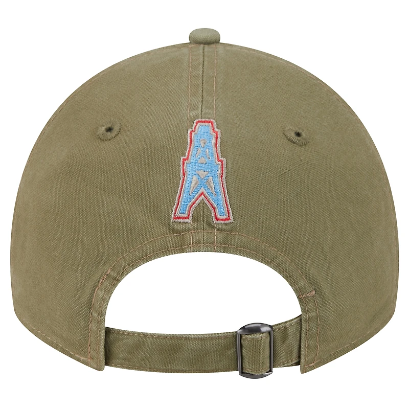 Casquette ajustable 9TWENTY pour homme New Era Olive Tennessee Titans Oilers Throwback City Originals Lifestyle