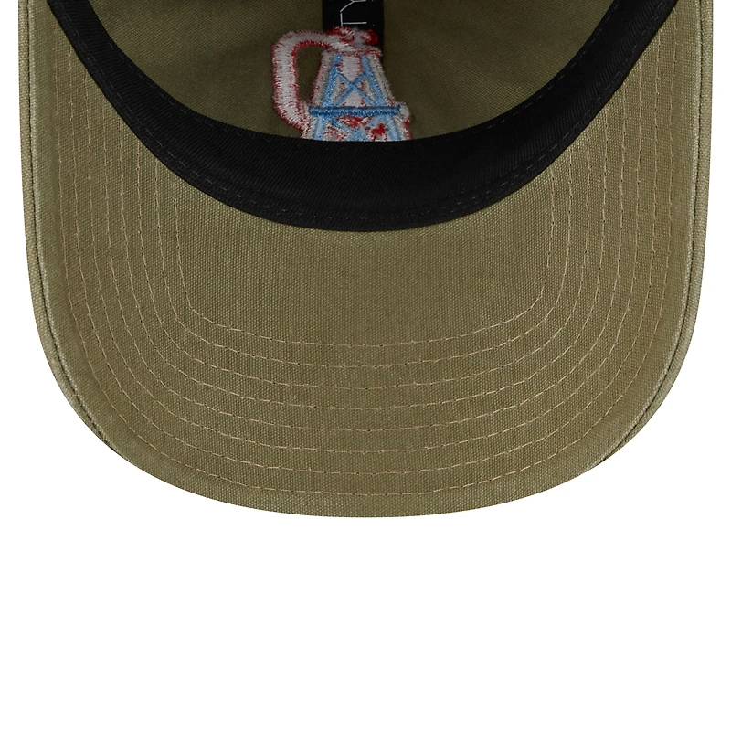 Casquette ajustable 9TWENTY pour homme New Era Olive Tennessee Titans Oilers Throwback City Originals Lifestyle