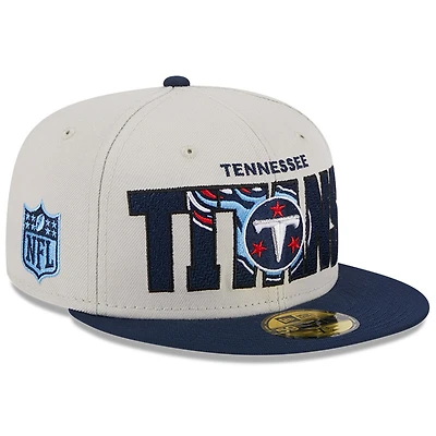 Casquette ajustée New Era Stone/Navy Tennessee Titans 2023 NFL Draft On Stage 59FIFTY pour homme