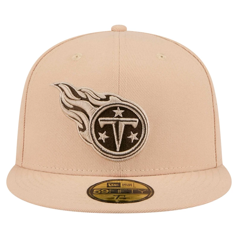 Casquette ajustée 59FIFTY pour homme New Era Tan Tennessee Titans Candied Pecan