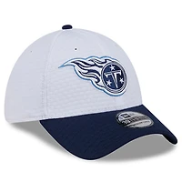 Men's New Era White/Navy Tennessee Titans 2024 NFL Training Camp 39THIRTY Flex Hat