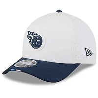 Men's New Era  White/Navy Tennessee Titans 2025 NFL Training Camp A-Frame 9FORTY Adjustable Hat