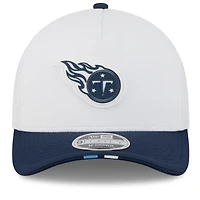 Men's New Era  White/Navy Tennessee Titans 2025 NFL Training Camp A-Frame 9FORTY Adjustable Hat