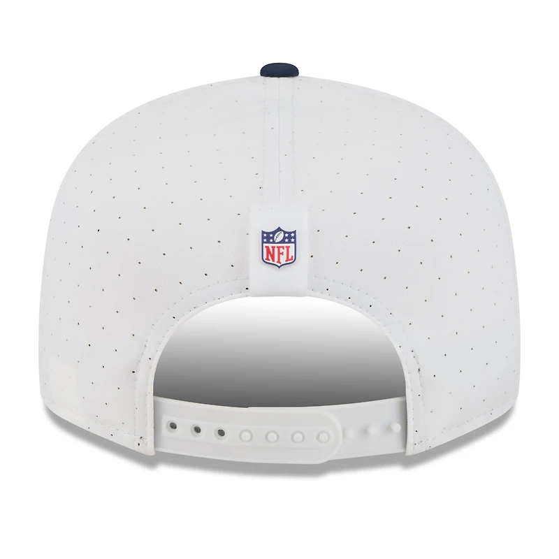 Casquette snapback 9FIFTY à panneaux fendus New Era pour homme, blanc/bleu marine, Tennessee Titans, camp d'entraînement NFL 2025