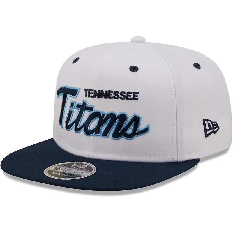 Men's New Era White/Navy Tennessee Titans Sparky Original 9FIFTY Snapback Hat