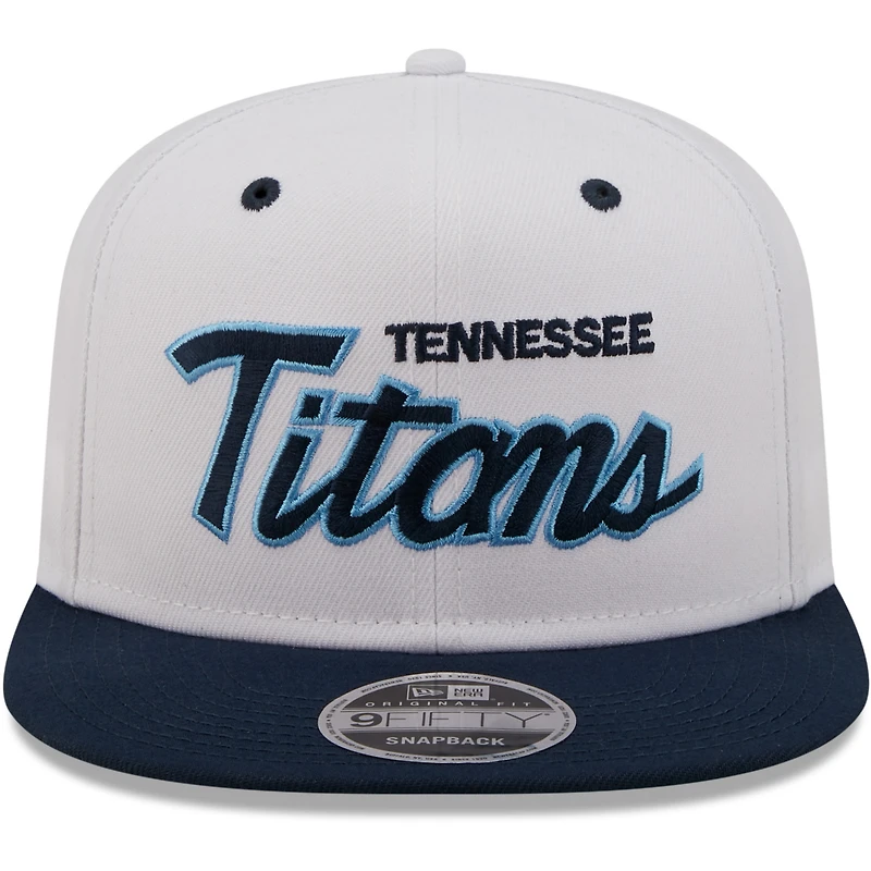 Men's New Era White/Navy Tennessee Titans Sparky Original 9FIFTY Snapback Hat