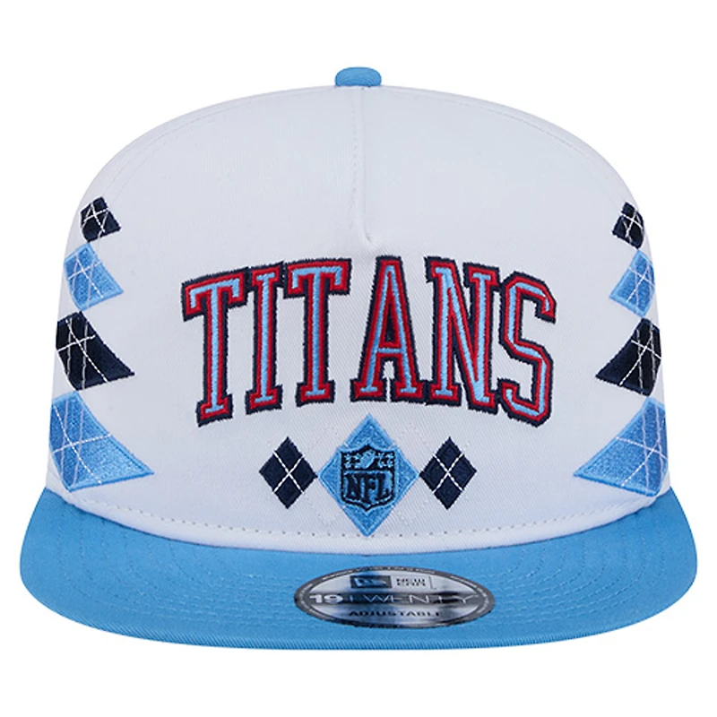 Men's New Era  White Tennessee Titans Argyle 19TWENTY Adjustable Hat