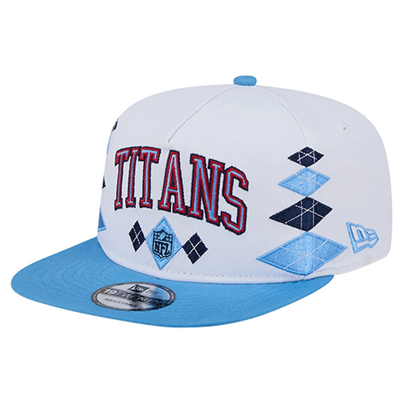 Men's New Era  White Tennessee Titans Argyle 19TWENTY Adjustable Hat