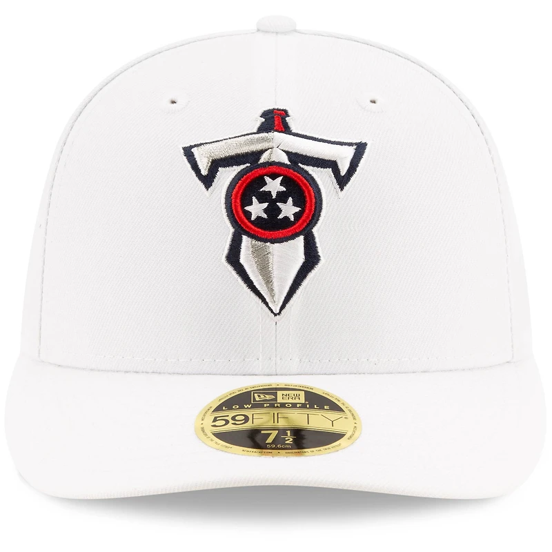 Casquette ajustée 59FIFTY à profil bas des Tennessee Titans Omaha New Era pour homme, blanche