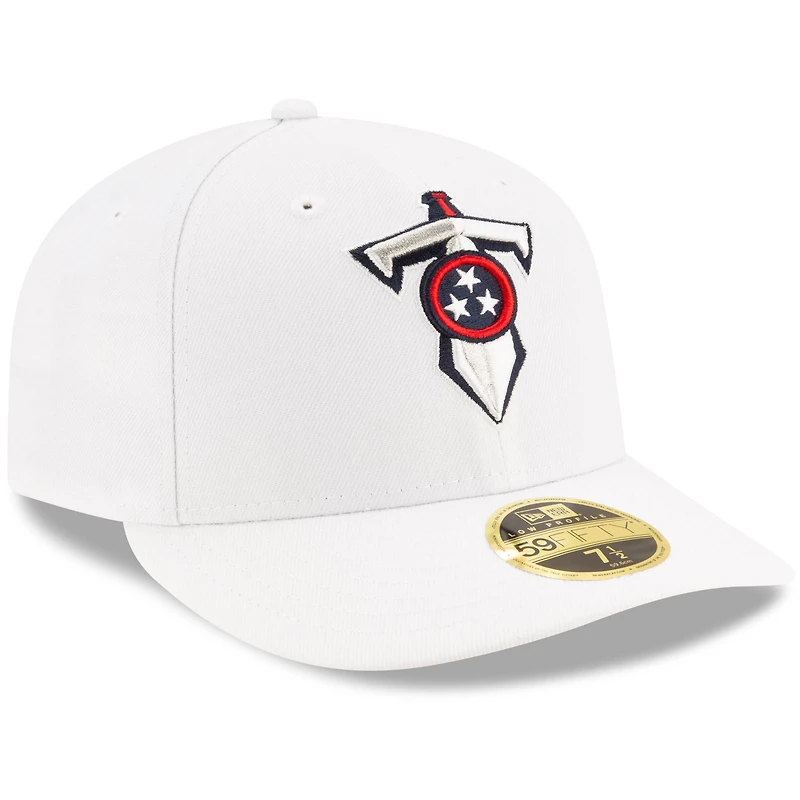 Casquette ajustée 59FIFTY à profil bas des Tennessee Titans Omaha New Era pour homme, blanche