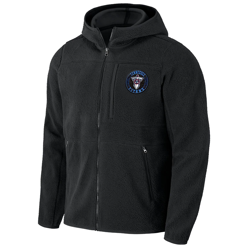 Men's NFL x Darius Rucker Collection by Fanatics  Black Tennessee Titans Sherpa Full-Zip Hoodie