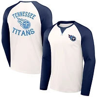 T-shirt raglan à manches longues pour homme de la collection NFL x Darius Rucker par Fanatics, couleur crème/bleu marine, Tennessee Titans