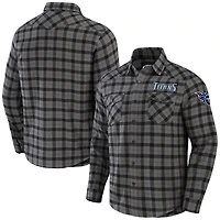 Chemise boutonnée à manches longues en flanelle pour homme de la collection NFL x Darius Rucker par Fanatics, gris, Tennessee Titans