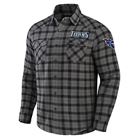Chemise boutonnée à manches longues en flanelle pour homme de la collection NFL x Darius Rucker par Fanatics, gris, Tennessee Titans