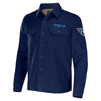 Veste chemise boutonnée en toile NFL x Darius Rucker pour hommes par Fanatics, bleu marine, Tennessee Titans