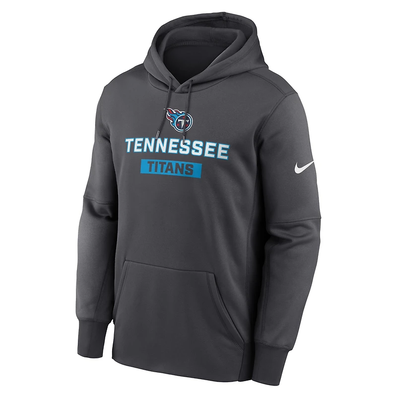 Sweat à capuche Nike Anthracite Tennessee Titans Toss Sweep Performance pour homme