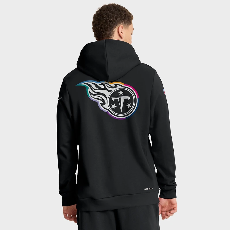 Sweat à capuche Nike noir Tennessee Titans NFL Crucial Catch 2025 pour homme, édition standard Dri-FIT