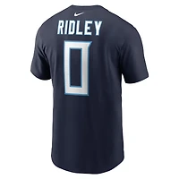T-shirt avec nom et numéro de joueur Nike Calvin Ridley pour hommes, bleu marine, Tennessee Titans