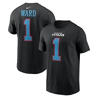 Men's Nike Cam Ward Black Tennessee Titans Carbon Name & Number T-Shirt