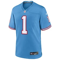 Men's Nike Cameron Ward Light Blue Tennessee Titans 2025 NFL Draft First Round Pick 2nd Alternate Game Jersey