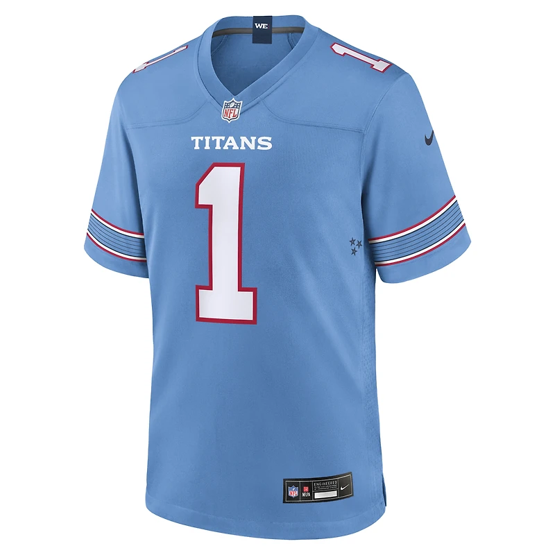 Maillot de match Nike Cameron Ward bleu clair des Titans du Tennessee pour homme