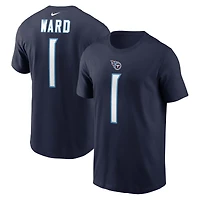 Men's Nike Cameron Ward Navy Tennessee Titans Name & Number T-Shirt