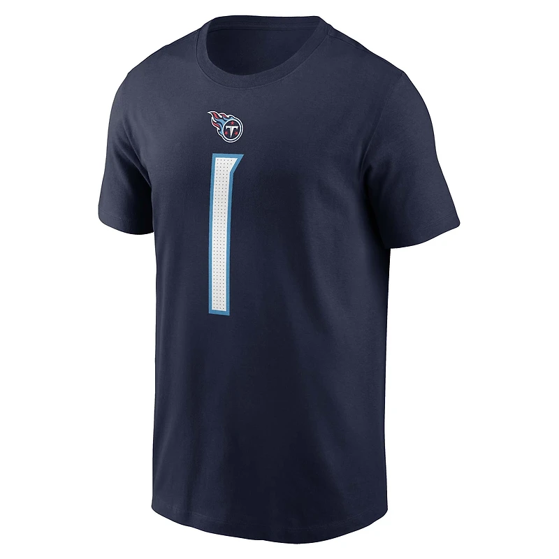 Men's Nike Cameron Ward Navy Tennessee Titans Name & Number T-Shirt