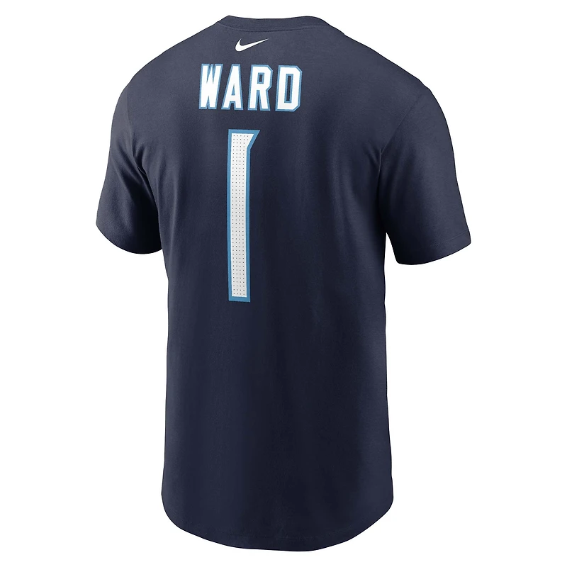 Men's Nike Cameron Ward Navy Tennessee Titans Name & Number T-Shirt