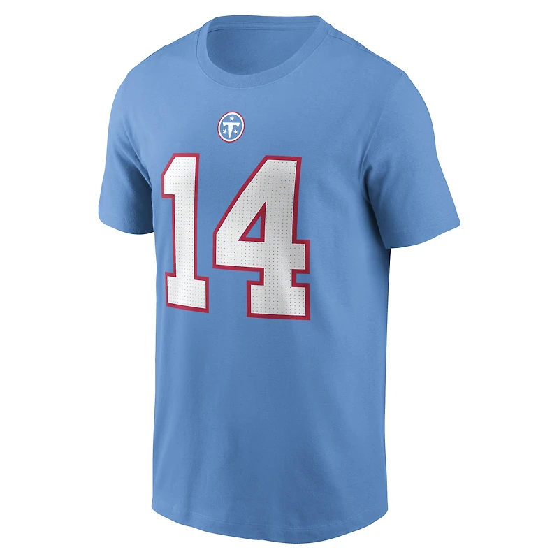 T-shirt Nike Carnell Tate bleu clair pour homme, Tennessee Titans, avec nom et numéro