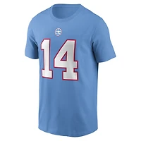 T-shirt Nike Carnell Tate bleu clair pour homme, Tennessee Titans, avec nom et numéro