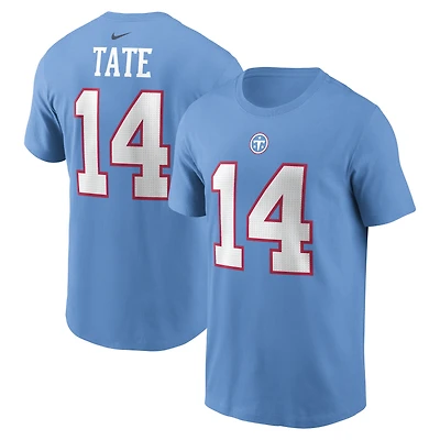 T-shirt Nike Carnell Tate bleu clair pour homme, Tennessee Titans, avec nom et numéro