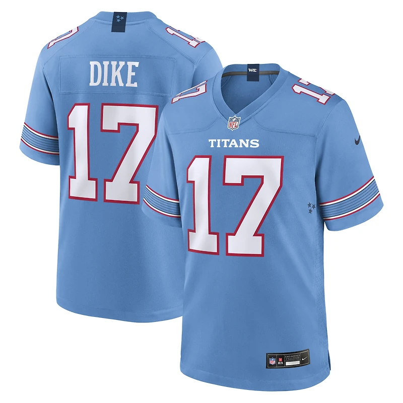 Men's Nike Chimere Dike  Light Blue Tennessee Titans Team Game Jersey
