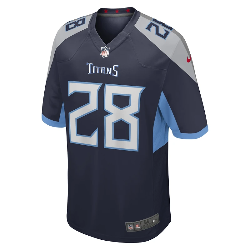 Maillot de match joueur à la retraite des Titans du Tennessee Chris Johnson Nike pour homme, bleu marine
