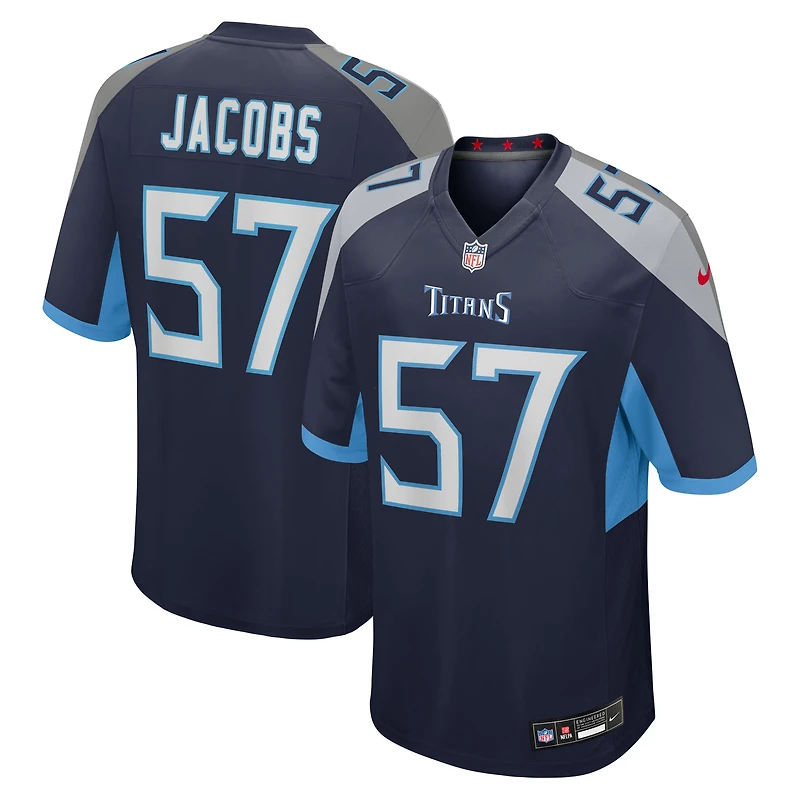 Men's Nike Curtis Jacobs  Navy Tennessee Titans Team Game Jersey