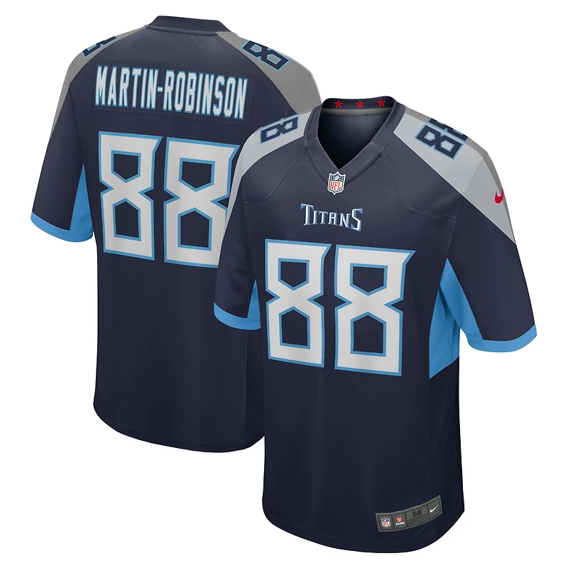 Maillot de match Nike David Martin-Robinson bleu marine Tennessee Titans pour homme