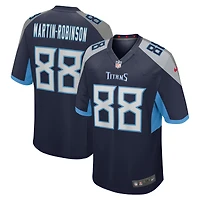 Maillot de match Nike David Martin-Robinson bleu marine Tennessee Titans pour homme