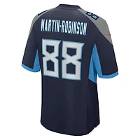 Maillot de match Nike David Martin-Robinson bleu marine Tennessee Titans pour homme